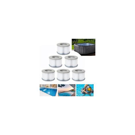 6er-Pack Poolfilterkartuschen Ø10,8 cm – Material: Polyester – Wasserdicht und hochtemperaturbeständig – Für MSPA FD2089 Whirlpools