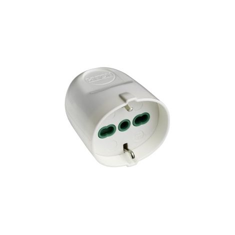 Enchufe 2P+T 16A Bipasso Italo/Alemán Blanco