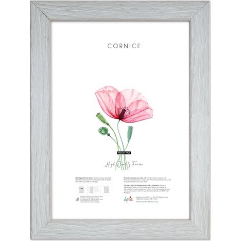 Lupia - Cornice portafoto in legno da parete Shabby Chic GREY grigia, per foto, stampe artistiche, poster, quadri moderni 25x35 cm (1/4)
