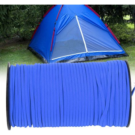Corde en polypropylène 7 brins 4mm 100m pour alpinisme et trekking (Bleu)