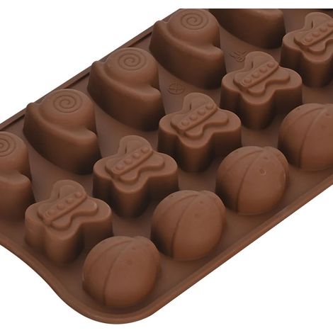 Lot en silicone pour chocolat, cœur, pudding, gelée, glaçons, Halloween, lettres, bonbons, moule à pâtisserie CC-082 (1/3)