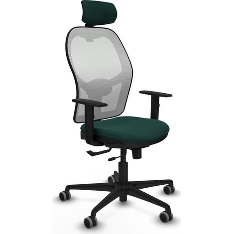 Sedia da ufficio piqueras y crespo Jorquera verde bottiglia rete bianca (1/2)