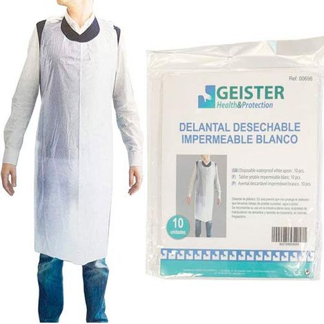 Sodico 00698 Grembiule monouso impermeabile bianco 10 pezzi