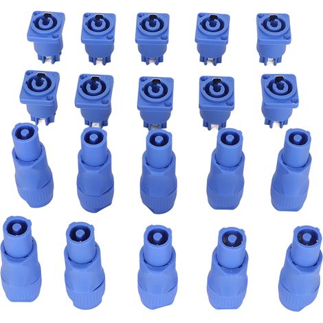 Lot de 10 connecteurs d'alimentation à 3 broches pour éclairage de scène professionnel, compatibles avec haut-parleurs LED grand écran (250 V, 20 A).