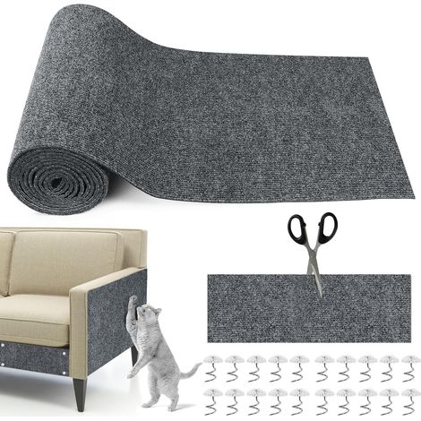 1 Tapis Griffoir Chat, Auto Adhésif, Trimmable, Polyester, Protection Canapé Mur (1/5)