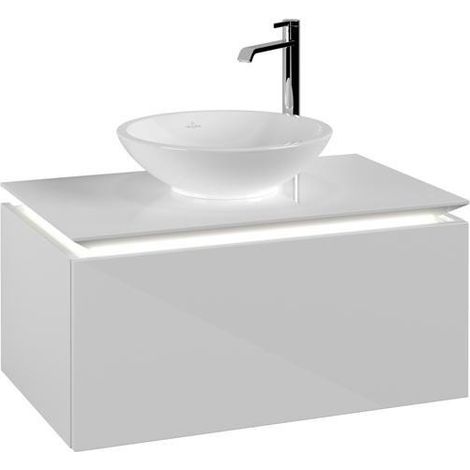 VB WTUS Legato B601 800x380x500mm avec cloche. 1 Ausz. WT m.tig Blanc brillant