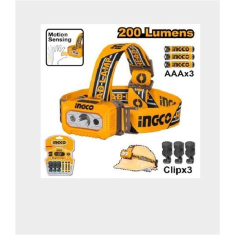 Lampe frontale LM - Alimentation: 3 piles AAA - intensité: 100/200 lumens