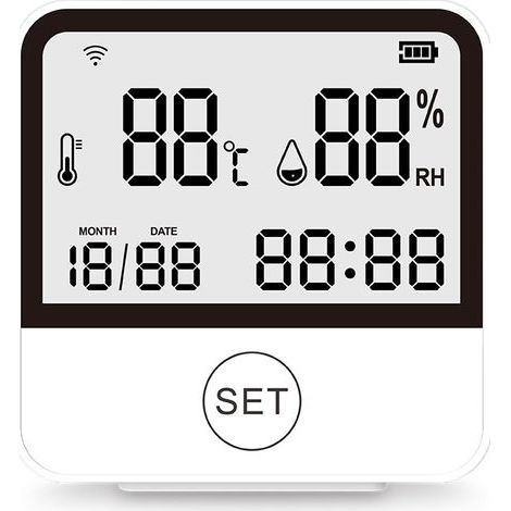 WiFi temperature and humidity monitor, smart sensor with LCD screen, indoor digital hygrometer, thermometer (1/5)