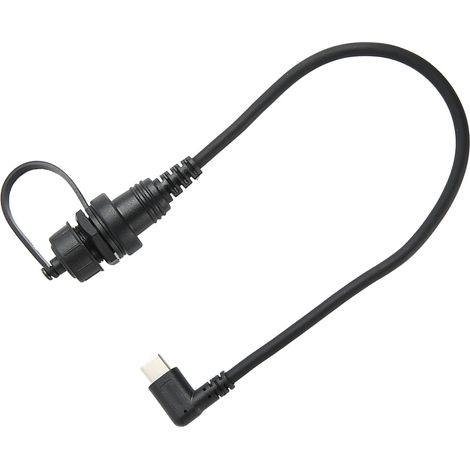 Câble d'extension encastré à angle droit de type C mâle vers femelle pour montage sur tableau de bord de voiture ou bateau (1/4)