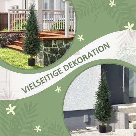 Cyprès artificiel 120 cm, plante artificielle en pot, arbre décoratif UV résistant, aspect réaliste pour salon, chambre, bureau, balcon. (1/5)