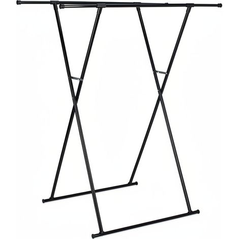 Appendiabiti estensibile dal design moderno per camera da letto o ingresso 90 x 40 x 150 cm in metallo nero 130014820