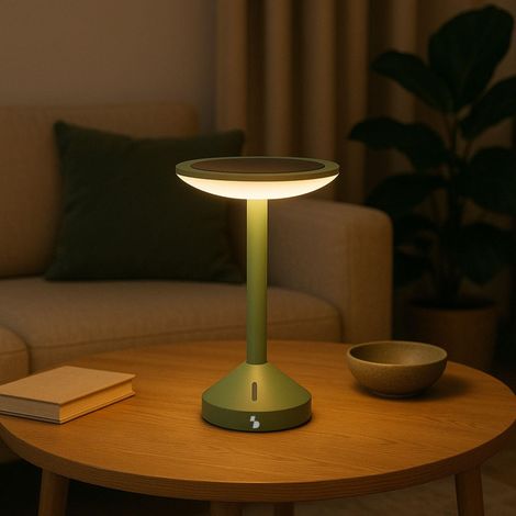 BEPER P207ILO600 HELIA Solar- und wiederaufladbare Tischleuchte, LED-Touch-Lampe mit warmem, kaltem und neutralem Licht, duale Stromversorgung (Solar + USB), für den Innen- und Außenbereich geeignet ( (1/5)