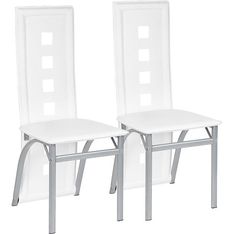 2tlg Esszimmerstühle Set Stuhl Hochlehner Polsterstuhl Sitzgruppe Essgruppe Esszimmerstuhl Besucherstuhl weiss