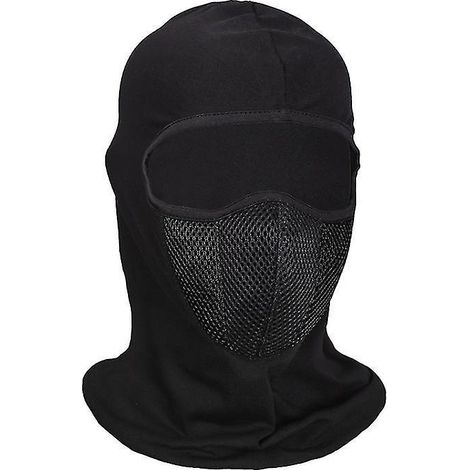 Atmungsaktive Motorrad-Sturmhaube, Vollgesichtsmaske, Motorradhelm, Halsmaske, Motorradzubehör – Schwarz