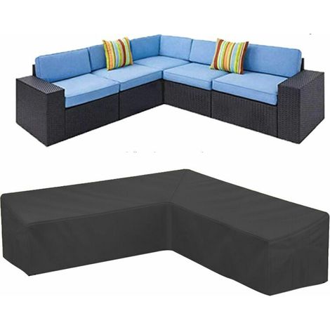 Housse de canapé d'angle de jardin étanche 210D Oxford housse anti-poussière pour meubles de jardin housse de canapé d'angle en forme de L (30030098cm) (1/3)