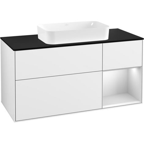 V&B Waschtischunterschrank Finion 120cm, Pl b m, Rg r w m Lac, glo wh. Lac (1/2)