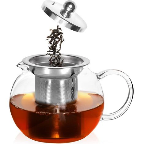 Théière en verre résistant à la chaleur avec infuseur 800 ml (1/5)