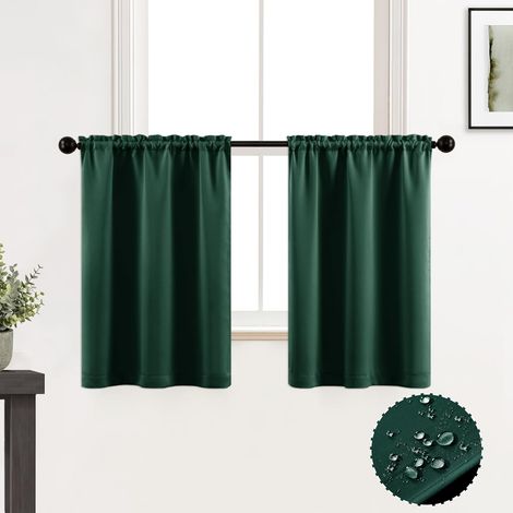 Rideaux de Cuisine de Noël, Cortinas Verde De Navidad Para Cocina Baño Navideñas Decoración Esmeralda (1/5)
