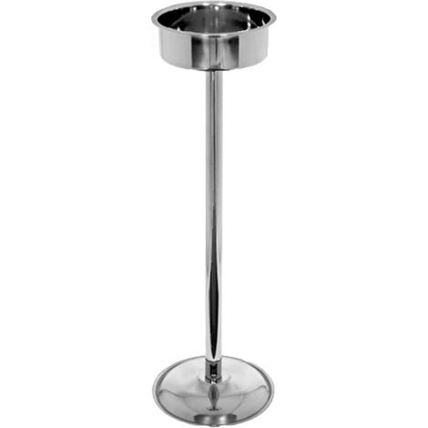 Piedistallo base in acciaio inox supporto per secchiello portabottiglia vino champagne birra da bar pub ristorante (1/4)
