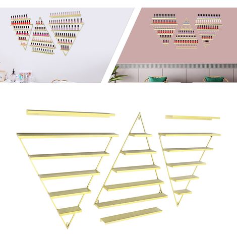 YISSALE-5-Tier-Regale Nagellack-Display 6-Set Golden Racks Eisen Wand-Display (1/5)