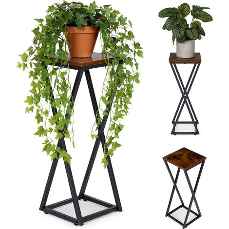 Soporte para plantas de acero y aglomerado 61 cm de altura (1/5)