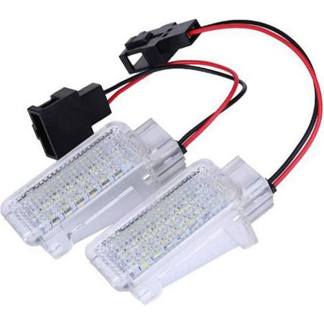 2pcs Blanc LED Porte intérieure Coffre Pied-Bien Lumière Auto LED Pied-lumière Voiture Conduit pour A1 A4 A5 A6 Q3 Q5 Q7 (1/5)