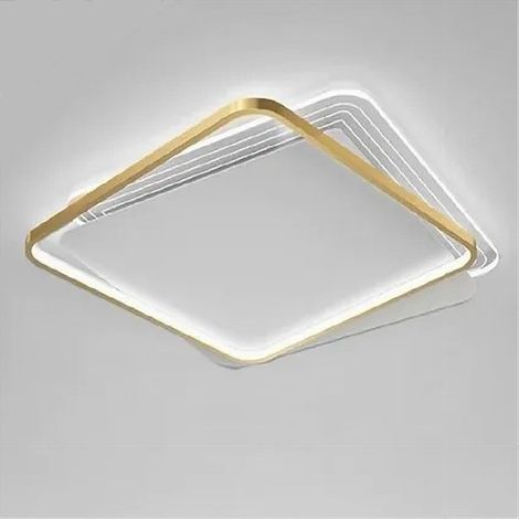 TrAdE Shop Traesio - Plafoniera Led 35w Quadrata Oro Lampadario Da Soffitto Moderno Luce Fredda 70746 - (1/3)
