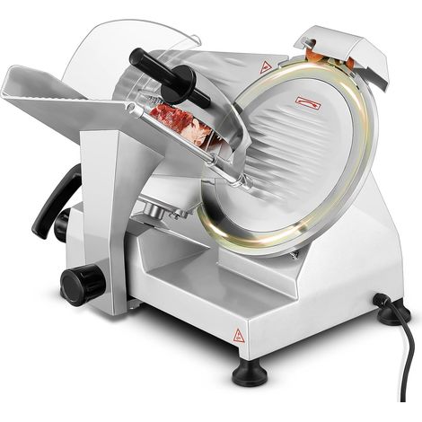 Trancheuse Électrique Commerciale 240W, Lame Acier Carbone 10 inch, Inoxydable, FOHERE