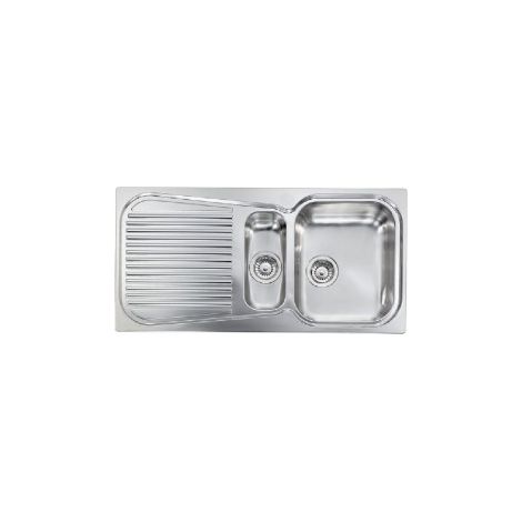 CM 011645.D1.01.2018 Matico Lavello da incasso 1 vasca e 1-2 con gocciolatoio a sinistra 100 x 50 cm acciaio inox satinato colore Acciaio (1/5)