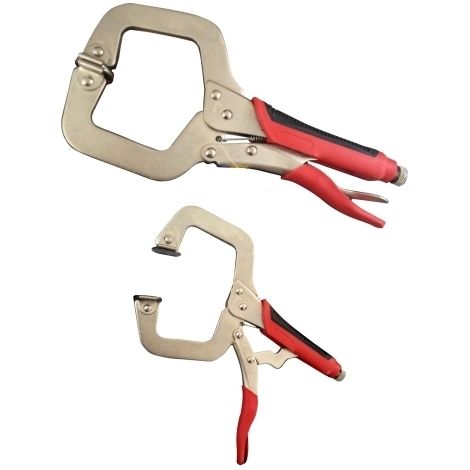 Pinza a morsetto con ganasce a C/collo di cigno a grip/scatto 10