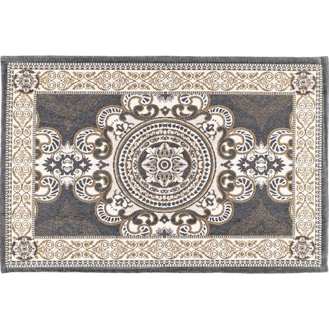 Paillasson d'intérieur pour entrée de Maison, Tapis de Sol pour intérieur et extérieur - Tapis de Bienvenue en Caoutchouc antidérapant - Profil Bas - Gris Vert (1/5)