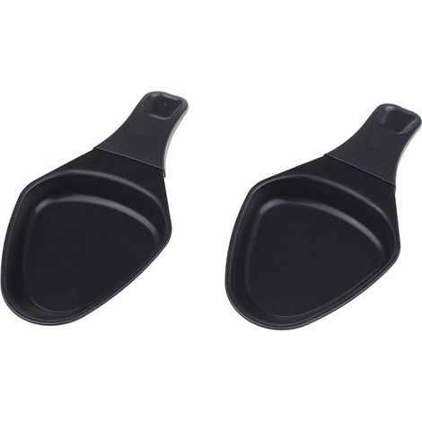 Tefal – Lot de 2 coupelles ovales anti-adhésives pour appareil à raclette – Largeur 9 cm – Hauteur 1,7 cm – Métal noir – Pour 2 à 4 personnes