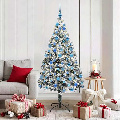 vidaXL Künstlicher Weihnachtsbaum mit 300 LEDs mit Ständer Weiß 180 cm (1/5)