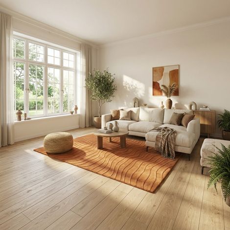 Tapis en laine ElegantMinimalism - Tapis en laine - 230x160cm, Rectangular - 100% Laine vierge - Tufté main - Jaune