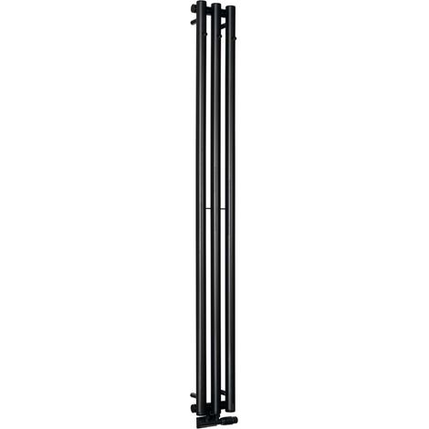 Sapho Pilon - Heizkörper 20 x 180 cm, 3 Handtuchhaken, mattschwarz IZ128T (1/5)