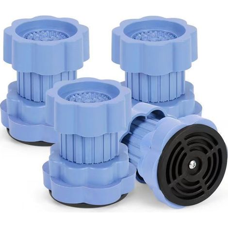 Patins de surélévation universels adaptés aux pieds de lave-linge – Rehausseurs anti-vibrations adaptés aux lave-linge – Pieds de nivellement réglables adaptés aux lave-linge et sèche-linge (4 pièces) (1/4)
