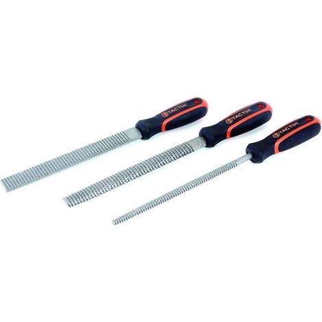 TACTIX - 3 PEZZI - SET 3 RASPE PER LEGNO200MM - PIATTA/TONDA/SEMITONDA