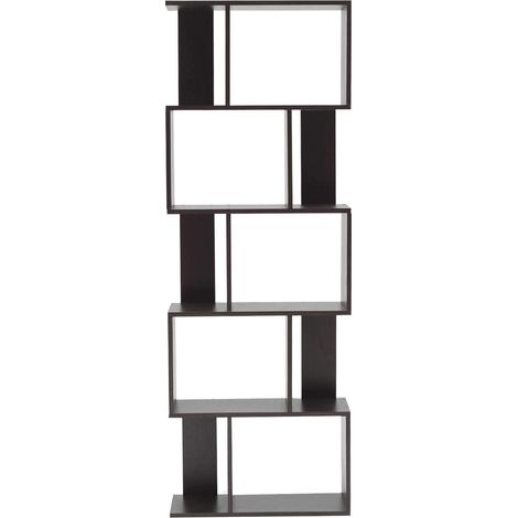 Rebecca Mobili Libreria Scaffale Legno 5 Ripiani Marrone Wenge 172,5x60x24,5 (1/5)