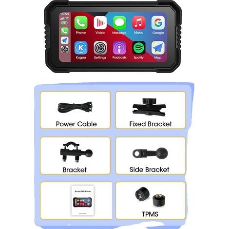 Motorrad GPS-Navigator, wasserdichtes Design, duale Bluetooth-Konnektivität, MT-TPMS (1/2)