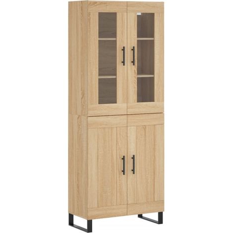 Buffet,Bahut,Meuble de Rangement haut Chêne sonoma 69,5x34x180 cm Bois d'ingénierie CFW40500 (1/5)