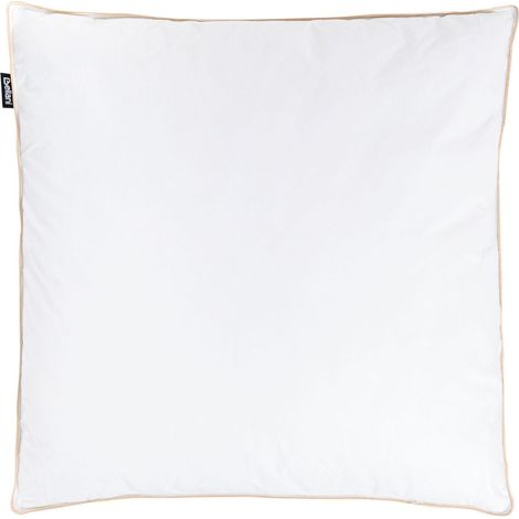 Bed Pillow Triple Compartment White Duck Feather and Down 80 x 80 cm Premium Cotton Casing Down Surround Pillow ETNA