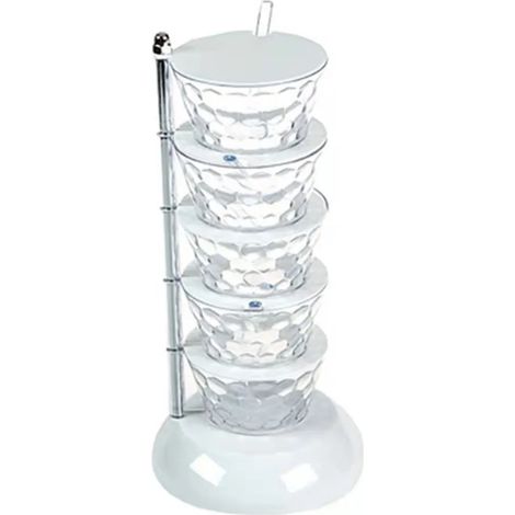 Boîte à épices à plusieurs compartiments, fermeture hermétique, grande capacité, compartiments à sucre et à sel, transparente, rotative, verticale, pot à épices, accessoire de cuisine (1/5)