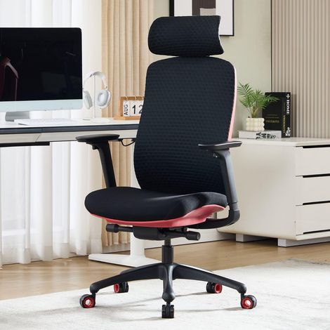 Wahson Ergonomic High-Back Desk Chair, Computer Office Chair with Adjustable Lumbar Support, 3D Armrests & Headrest, Black (1/5)