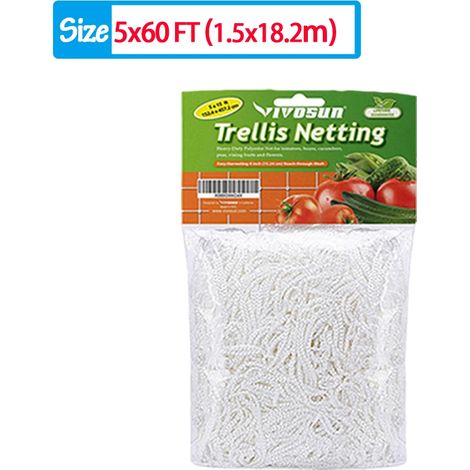 Filet de support robuste pour plantes grimpantes (1,5 x 18,2 m) - Outils de jardinage pour fleurs, légumes et vergers (1/4)