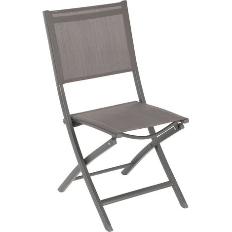 Hesperide – Chaise de jardin pliante – Structure en aluminium traité époxy – Assise en texaline 100% polyester – Charge maximale 110 kg – Hauteur d'assise 46 cm