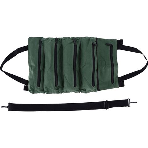 Sacoche à outils en toile, étui de rangement étanche avec 5 poches zippées, pochette transportable pour outils multiples. (1/5)