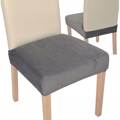 FUNDA PARA SILLA, ASIENTO DE SILLA, terciopelo alto, TESS, gris