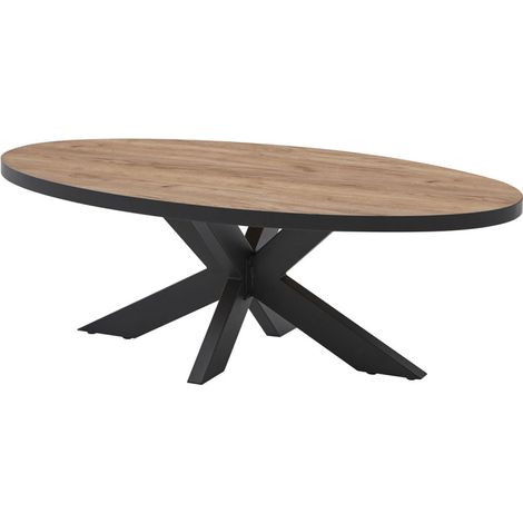 Table basse ovale 130x70 cm pieds étoile Lio