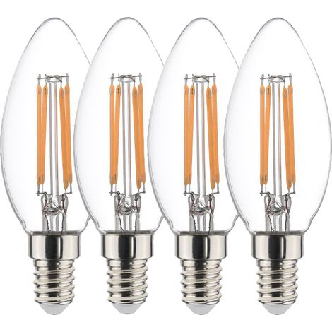 LED-Glühfaden-Flammenampullen 4,5 W Warmweiß E14 Packung zu 4 – Sylvania