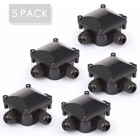x Caja de conexiones a prueba de agua IP68 - Caja de conexiones a prueba de agua para exteriores Conector de cable Cable de tierra - 3 pines - Caja de conexiones para jardín al aire libre (1/5)